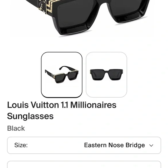 Louis Vuitton Black Sunglasses with Gold Details - Picture 2 of 11